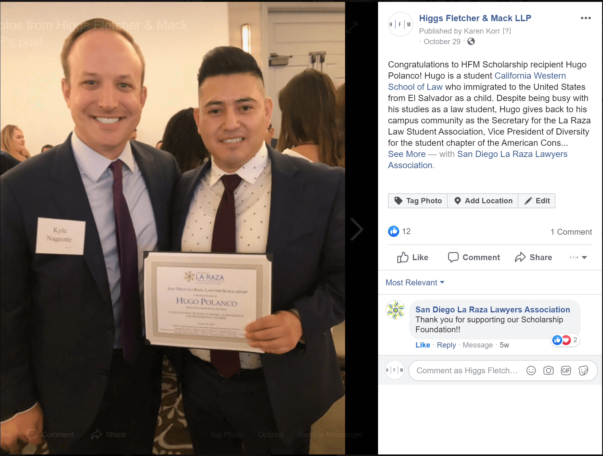 La Raza Scholarship 10 29